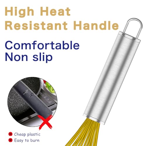 image for OYV Yellow Silicone Whisk, Professional Whisks For Cooking Non-Scratch