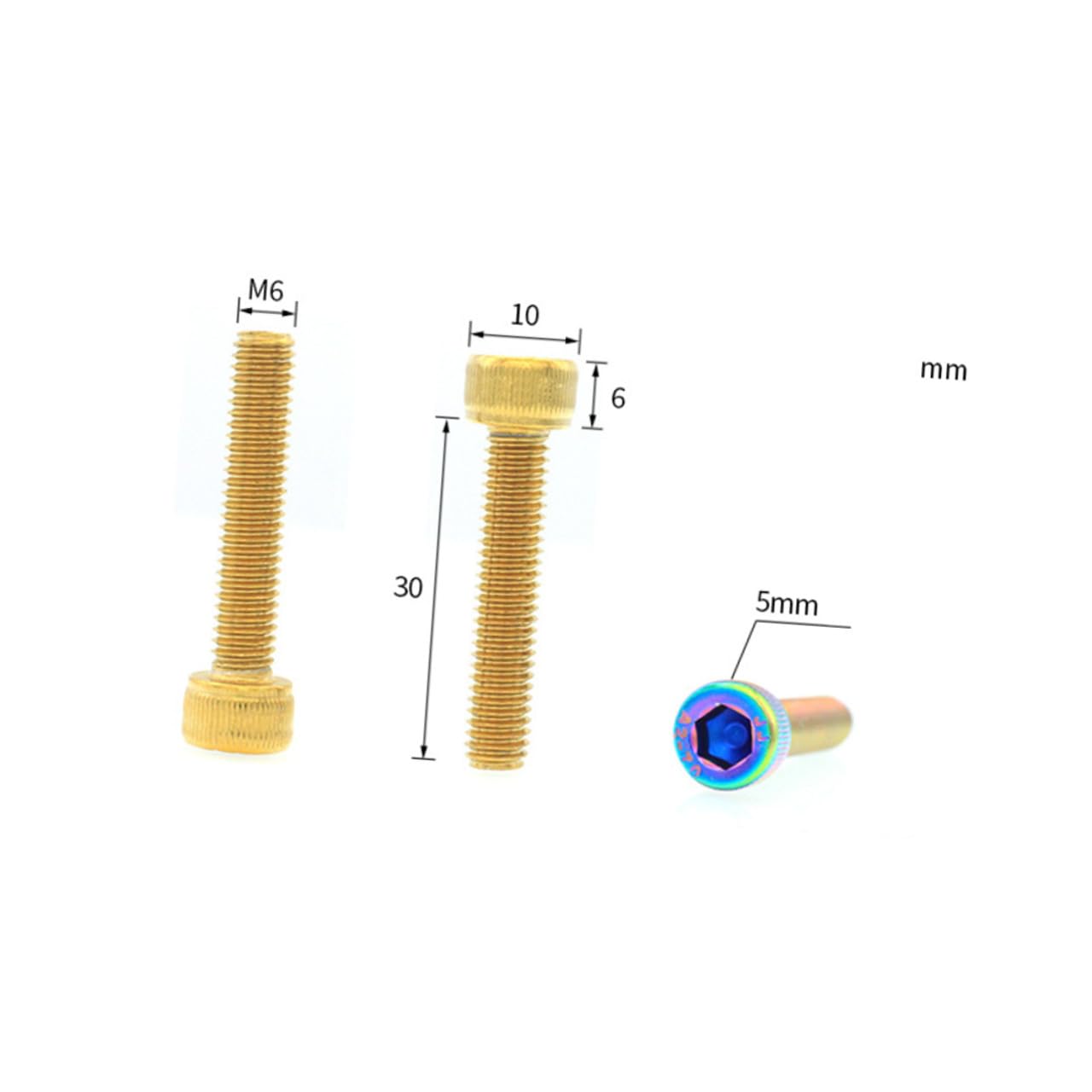 4pcs Stainless Steel Bike Bowl Cover Screw Headset Screws for Golden Finish