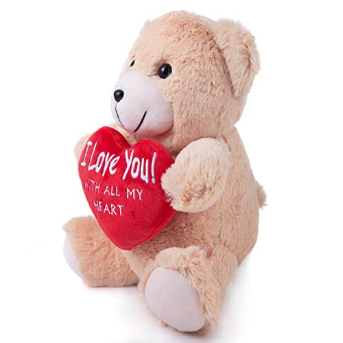 Gsuiver 10" Valentine's Day Valentines Gift For Children Kids, Plush Stuffed Animal (I Love You With All My Heart) #TOP2
