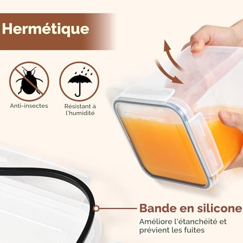 ComSaf Boîtes hermétiques alimentaires 2,5 L, lot de 3 pour la cuisine – vue 5