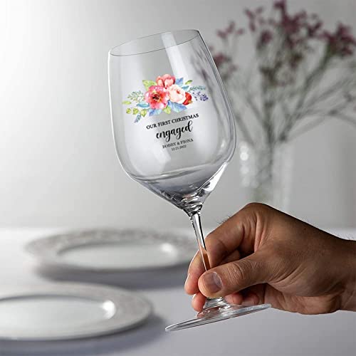 Verres à vin Our First Christmas Engaged pour table de Noël - 6