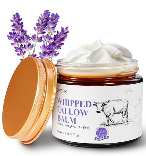 BGDFR Grass-Fed Beef Tallow Balm for Skin, Whipped Cream for Face, Natural Daily Moisturizing for...