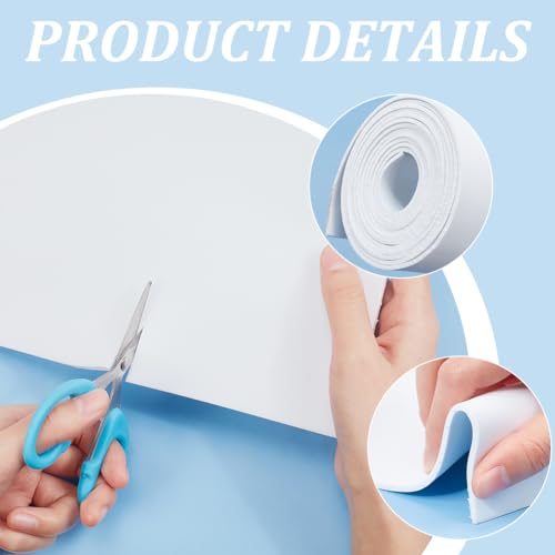 Miniatura 5 de Benecreat Rollo De Láminas De Espuma Eva Blanca 3m, Tiras De Sellado De Espuma De 35 Cm De Ancho Para Suministros De Artes Y Manualidades, Disfraces De Cosplay Y Decoración, 3 Mm De Espesor