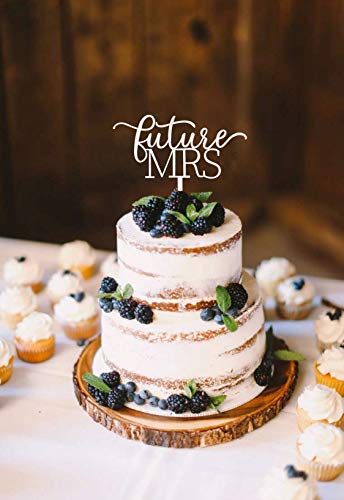 Silver Glitter Future Mrs Cake Topper, Bridal Shower Decorations, Wedding/Bachelorette/Engagement Party Cake Or Dessert Table Decoration Supplies #TOP3