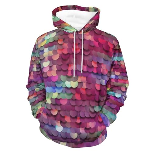 Sweat à capuche violet étincelant UMENG sweat-shirt à manches longues taille S