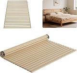 ACXIN Premium Rollrost Lattenrost 160x200 cm 23 Leisten Fichte Massivholz Rollbarer Rolllattenrost Stabil bis 300 kg Holzlatten Bettrost für Matratze Bettgestell Schlafzimmer Schwarz Gummiband