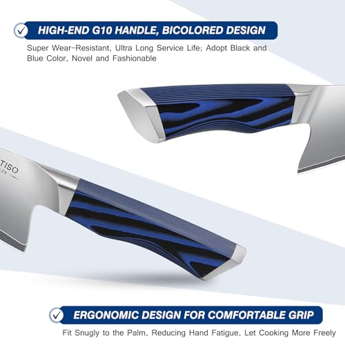 3PCS Kitchen Knife Set, Professional Chef Knives Set with G10 Handle, Premium 5-Layer 10Cr15CoMoV Japanese Steel Knives Set, Ultra Sharpe Knife for Meat and Vegetable - Image 4