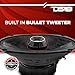 DS18 2X PRO-ZT69 6x9-Inch 2 Way Pro Audio Midrange Speakers with Built-in Bullet Tweeter, 4-Ohms, 550W Max, 275W RMS - Black Metal Mesh Grill Included (2 Speakers)