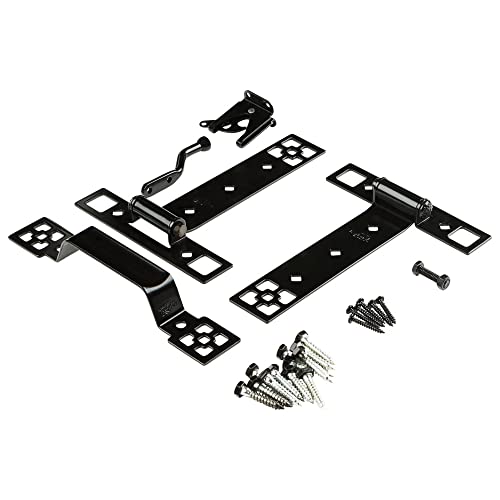 Craftsman Gate Kit N109-316 With Gate Latch, Gate Hinges, And Gate Pull By National Hardware, Black #TOP1