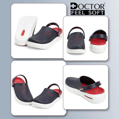 Image of Men Platform Clogs with Adjustable Back Strap | Lightweight EVA Cushioned Sole | Breathable Anti-Slip Everyday Wear Footwear for Indoor & Outdoor Use