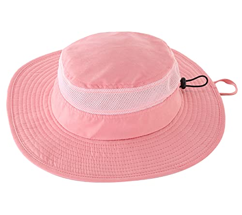 Connectyle Little Girls Sun Hat Uv Protection Beach Hat Breathable Bucket Hat For Summer Baby Pink #TOP3