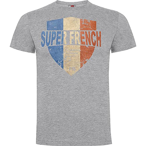Army Design by Summit Outdoor - Camiseta con escudo de Superfrench, color gris, gris, XL