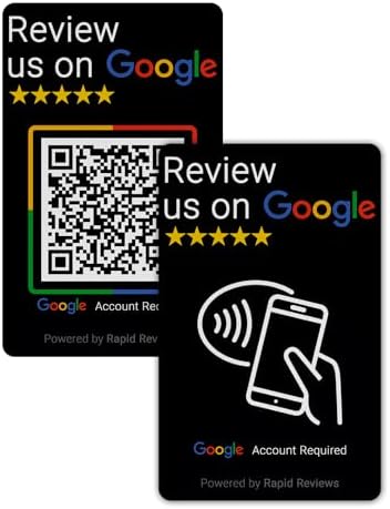 Review us on Google QR Code Card, NFC Contactless - Tap to Review...