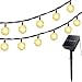 LELLEL 3rd Generation Super Bright Solar Outdoor LED String Lights, Waterproof Weatherproof for Yard Patio Garden Tree Party Wedding Decoration, Warm White 21ft Snow Ball 8 Working Mode