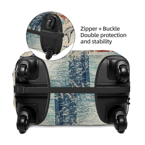 Nautical Marine Copmass Stretchable Luggage Covers for Suitcase TSA Approved, Dust Proof and Scratch Resistant Travel Luggage Protector for Carry On (18-21 in)3