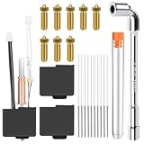 BILIPLE Kobra 3 Hotend-Kit, Kompatibel mit Kobra 3/Kobra 3 Combo | mit 8x 0,4mm Messingdüsen, Düsen-Schlüssel, 10 Reinigungsnadeln & 2 Silikon-Schutzhüllen | Heißend-Set für 3D-Drucker