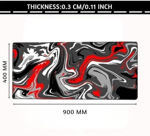 Image of Saco XXL Gaming Mouse Pad for PC - Large Desk Mat 900x400x3mm, Extended Non-Slip Rubber Base, Waterproof Surface, Fluid Design, Big Keyboard Mouse Pad for Office & Home Setup