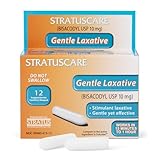 STRATUS PHARMACEUTICALS Bisacodyl Laxative Suppositories 10mg for Constipation Relief for Adults, Fast Acting Suppository, 12 Count
