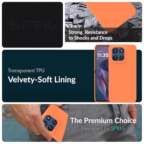 Image of SPRIG Compatible with Moto Edge 60 Stylus Premium SilkTone Back Cover Drop Tested Shock Proof Mobile Case for Men, Women, Boys and Girls with Camera Protection (Light Orange)