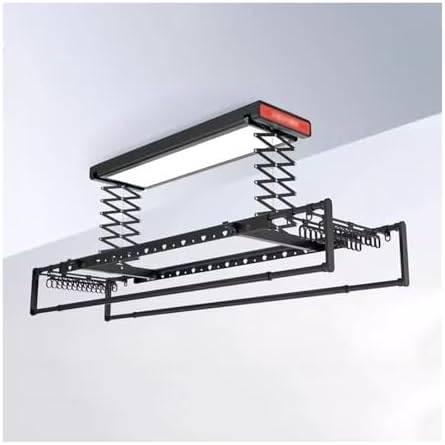 Ceiling Clothes Dryer Aluminium and Steel Electric Clothes Dryer with Remote Control,Ceiling Clothes Drying Rack Invisible Electric Clothes Hanger Home Balcony Drying Rack Remote Control LIF