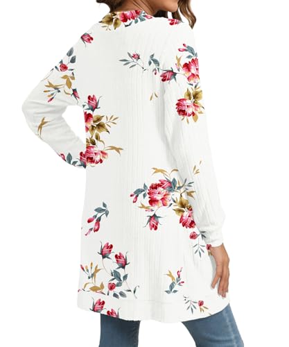 Image of YSYOKOW Cardigan Sweaters for Women Long Sleeve Open Front with Pockets | Long Cardigans for Women Lightweight Soft Casual Dressy Loose Fit Cardigan Sweater with Pockets for Work and Office