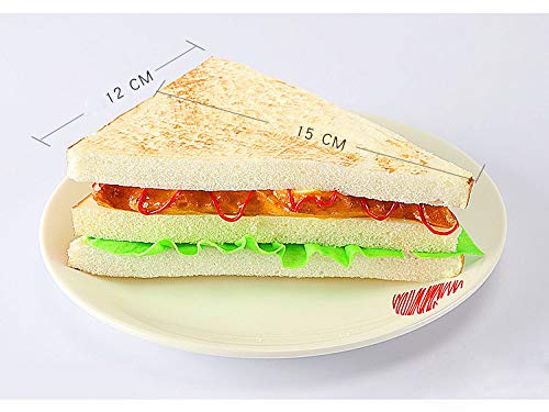 Kmiunty 3PCS Simulation Food Artificial Sandwich Fake Food Bread Model Photography Prop for Home Kitchen Party Decoration