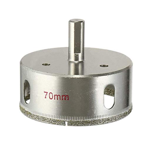 Broca para perforar vidrio con punta de partículas de diamante, diámetro 70 mm, marca Huuvo miniatura 2