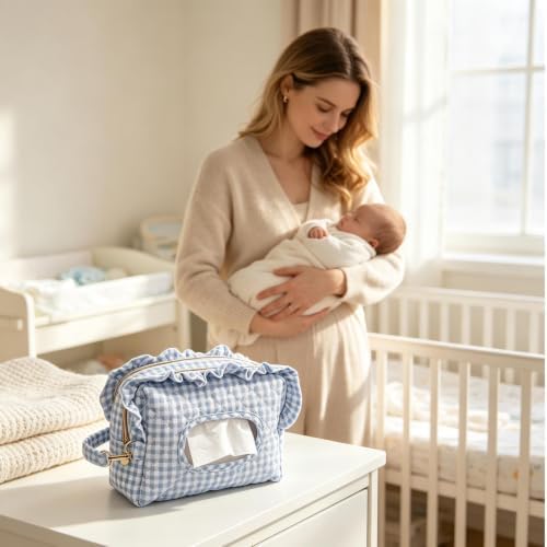 Quilted Diaper Wipe Holder - Travel Dispenser Pouch |