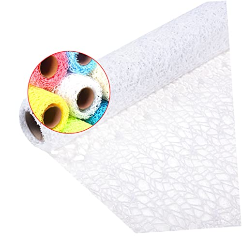 Maille pour rideaux en gaze jacquard blanc Operitacx facile à couper pour décors