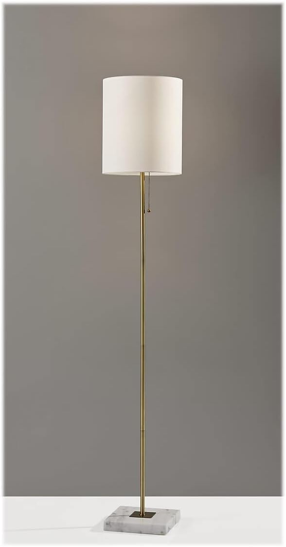 Adesso 5178-21 Fiona Floor Lamp, 62 in., 100W, Antique Brass Finish, 1 Modern Lamp