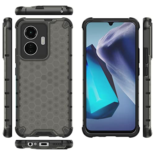 Image of Glasgow Back Case Cover Compatible with IQOO Z6 44W 4G / Vivo T1 44W 4G (Stylish Design) - Black