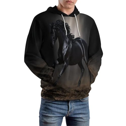 Pull à Capuche avec Poche Cheval 3D idéal pour l'automne-hiver - 5