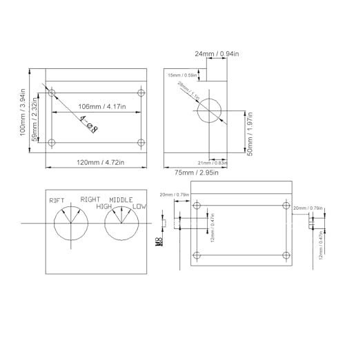 lihsong Lathe Mini caixa de controle de 3 níveis de velocidade ajustável, alimentação automática par