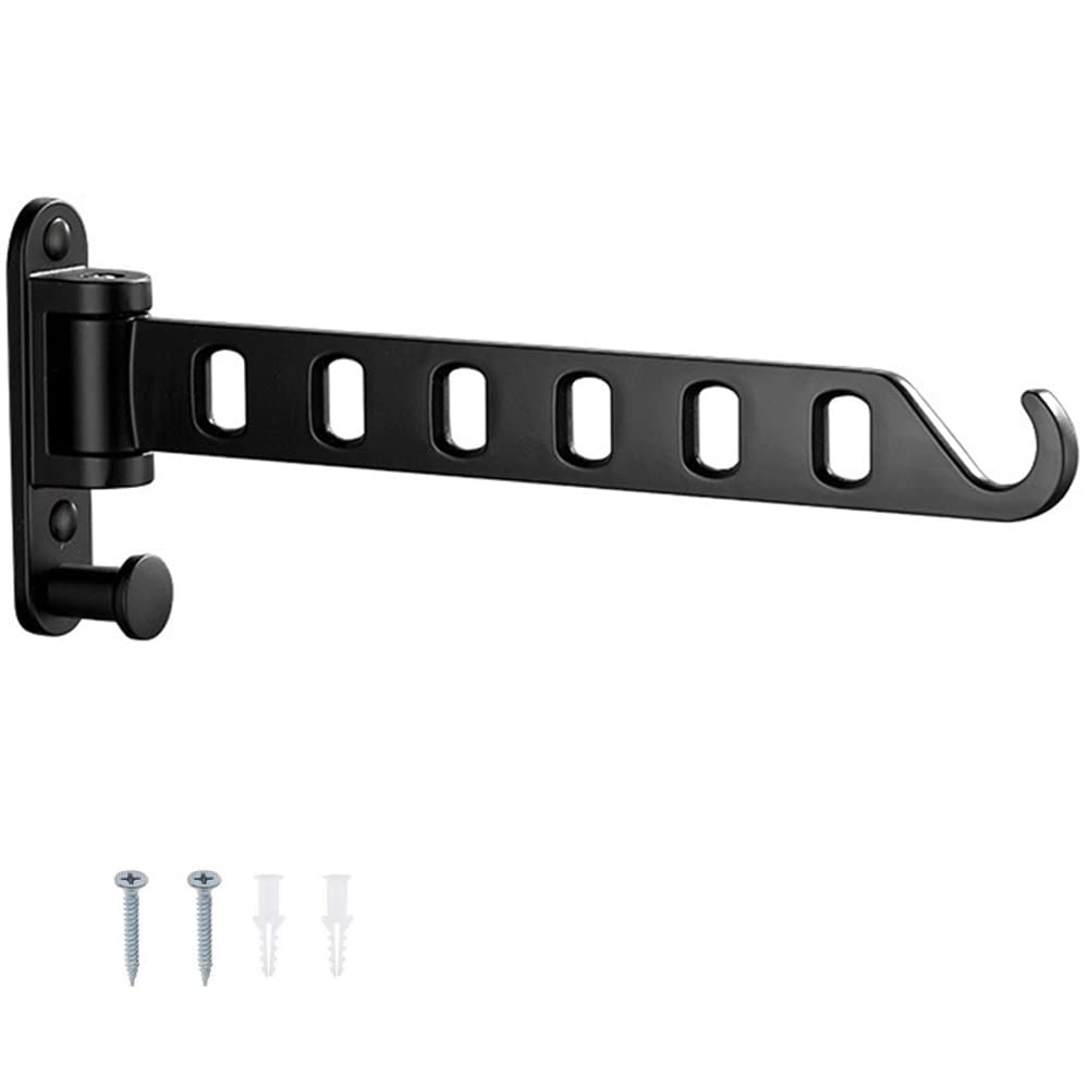 Space Saving Foldable Wall Mounted Clothes Hanger Swivel Airer Hook 1 Pc