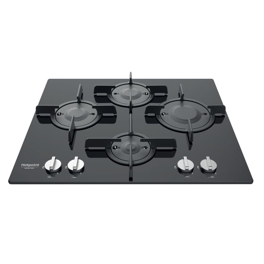 Hotpoint FTGHG 641 D/HA(BK) 60 cm, 4 fuochi, Nero, griglie in ghisa