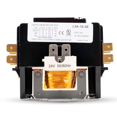 [UL Certified] BlueStars Ultra Durable 2 Pole Contactor 30 Amp 24VAC Coil - Compatible with C230A Relays, Air Conditioner, Heat Pump, Refrigeration Systems