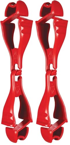 Image of Ergodyne Squids 3400 Glove Clip Holder with Dual Clips, Red, 1 Count (Pack of 2)