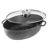 Für alle Herdarten geeignet: Einsetzbar für Gas-, Glaskeramik-, Induktion- und Elektrokochfelder, extra starker, verzugsfreier Boden, backofengeeignet bis 220 °C ohne Deckel / bis 180°C mit Deckel, induktionsgeeignet.