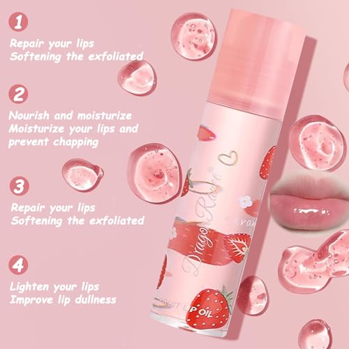 FEXPDL 6 Pcs Lip Gloss Sets for Teenage Girls, Fruit Lip Oil Glitter Liquid Lip Plumping Lip Gloss, Moisturized and Plumper Hydrating Lip Glow Oil for Lip Care Girls and Women - Image 4