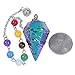 TUMBEELLUWA Healing Crystal Quartz 7 Chakra Pendulum Dowsing Gemstone Divination Reiki Stone,Rainbow