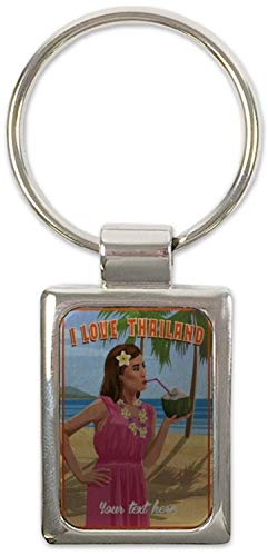 Preisvergleich Produktbild Schlüsselanhänger Urlaub Reisebüro Ich Liebe Thailand Bedruckt