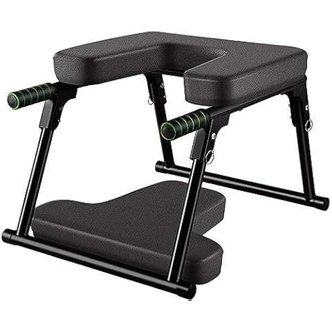 KJMN Foldable Inversion Chair, Multifunctional Home Fit & Inversion Stool, Headstand Bench, Yoga Equipment for Practice Head Stand, Shoulder Stand and Strength Training Black Cover