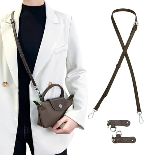 Image of Bag Leather Strap Replacement Crossbody Shoulder Purse Straps for xs MINI Pouch, No Damage Conversion Kits Accessories Terra color(MINI-Terra-Silver hardware)