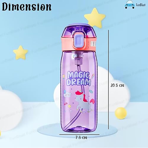 Image of FunBlast Cute Water Bottle with Sipper, Water Bottle for kids, Sipper Bottle for Kids - Anti-leak Cartoon Kids Water Bottle for Kid (630 ML) (Unicorn)
