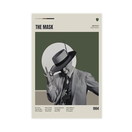 AMATWI Poster de film minimaliste The Mask sur toile, décoration murale pour salon, chambre à coucher, style sans cadre, 30 x 45 cm