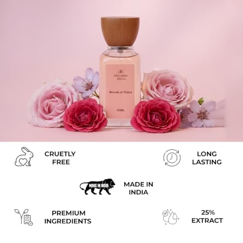 Image of Woods of Grace Eau De Parfum | Long Lasting | Premium Fruity & Earthy Perfume for Her | Quietly Confident Signature Scent for Office & Everyday Wear (60ml)