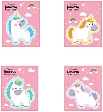 DzdzCrafts 4-Packs Dream Unicorn Sticky Notes Self-Stick Pads Notepads (120 Sheets)