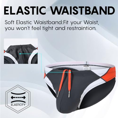 Mens Swim Briefs with Bulge Enhancing Pouch Bikini Sexy Tight Swimwear with Drawstring 1 to 3 Pack2