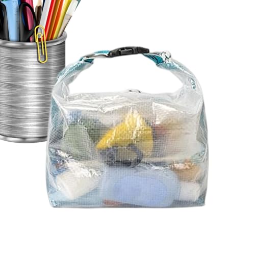 Shoppingväskor – tvättbar återanvändbar påse, livsmedelsförvaring med lätt design, mångsidig bärväska, miljövänlig organiserare med hållbart tyg, klar packpåse för vandring, klättring, cykling, BLÅ