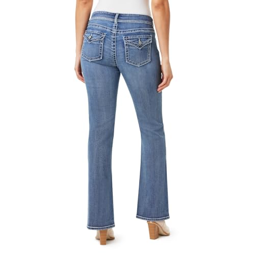 WallFlower Women's Feisty Curvy Low Rise Slim Flare Insta Stretch Juniors Jeans, Ice, 13 by WallFlower - Image 2